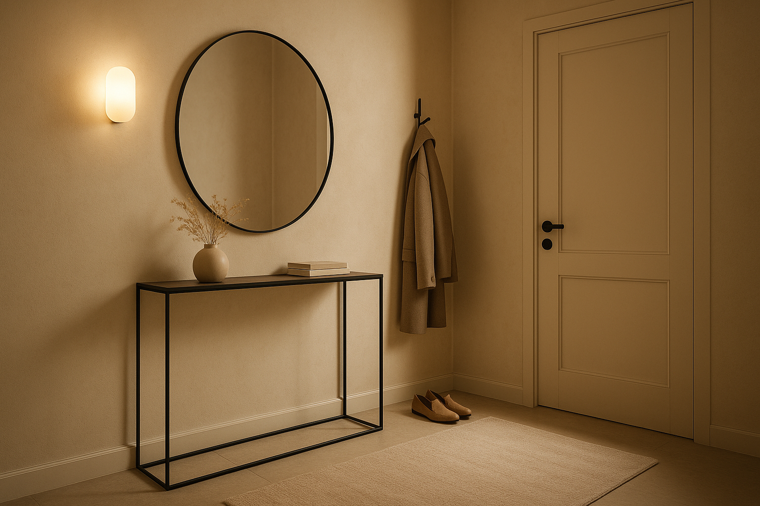 recibidores pequeños decorados con estilo moderno y funcional